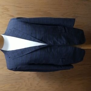 1950s 1960s Summer Sport Coat Blazer Cricketeer Plaid 38 39 Navy Blue Brown